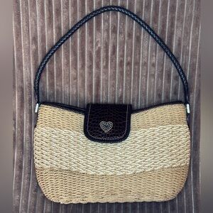 Brighton “Sydney”Woven Straw Handbag Tan & Brown